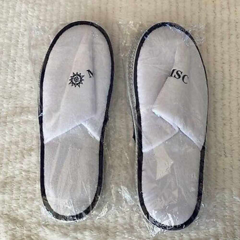 NWT MSC Cruises Two Pairs of Unisex White Slippers One Size Fits All